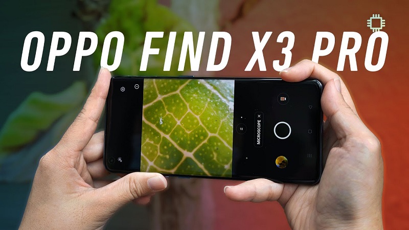 Microlens tr&ecirc;n OPPO Find X3 Pro cho ph&eacute;p ph&oacute;ng đại để soi chi tiết vật thể